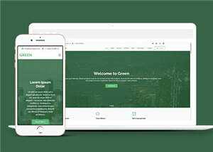 绿色现代创意服务响应式网页模板-项目资源网
