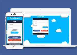 宽屏白云背景登录页网站模板下载-项目资源网