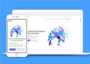 企业营销解决方案响应式网站模板-项目资源网