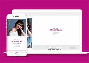 响应式左侧固定模特网站模板-项目资源网