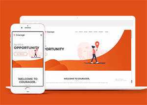 橙色运动计步APP网站模板下载-项目资源网