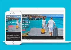 简约酒店度假别墅网站模板源码-项目资源网