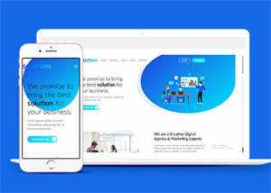 简洁大气炫彩设计公司网站模板-项目资源网