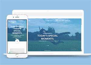 蓝色单人旅行拍照网站模板源码-项目资源网