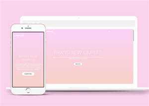 简洁粉色品牌展示响应式网页模板下载-项目资源网