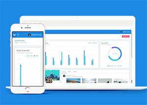 蓝色清爽后台UI前端类网页模板-项目资源网