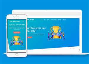 蓝色设计公司扁平化网站模板-项目资源网