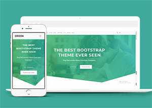 简洁渐变绿色响应式商业网页模板-项目资源网