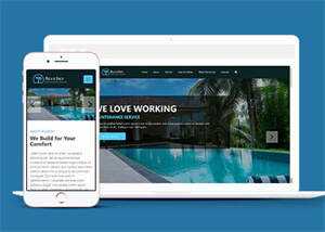 海滩度假山庄酒店网站模板下载-项目资源网