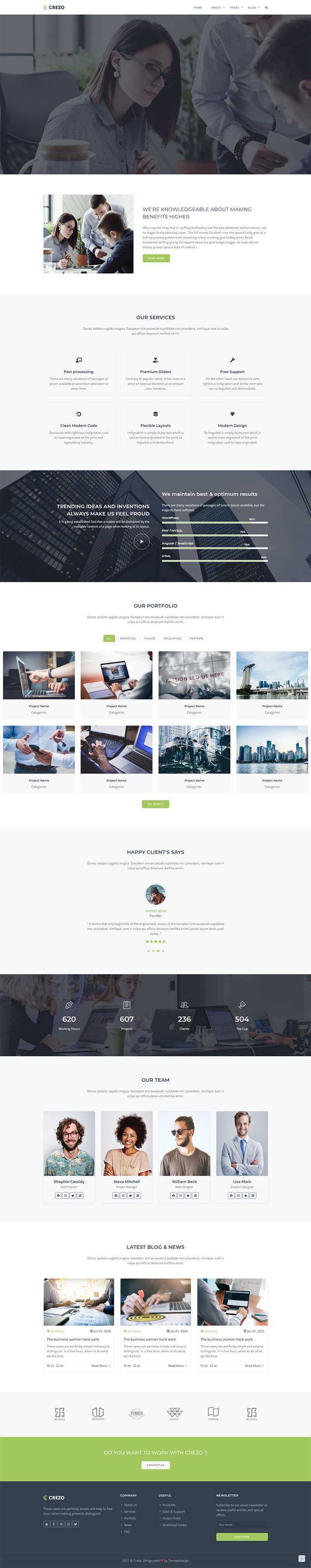 Bootstrap多用途的商业公司展示HTML5模板-项目资源网