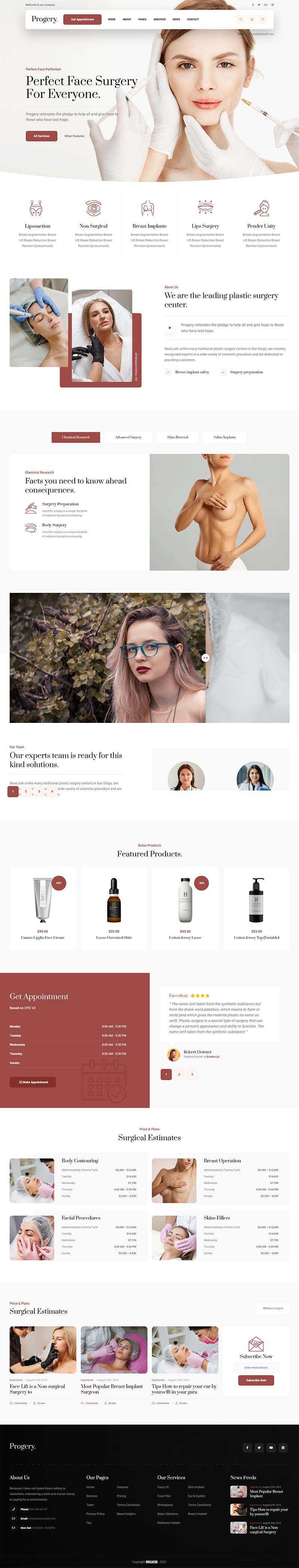 咖啡色整形美容外科医院主页html5模板-项目资源网