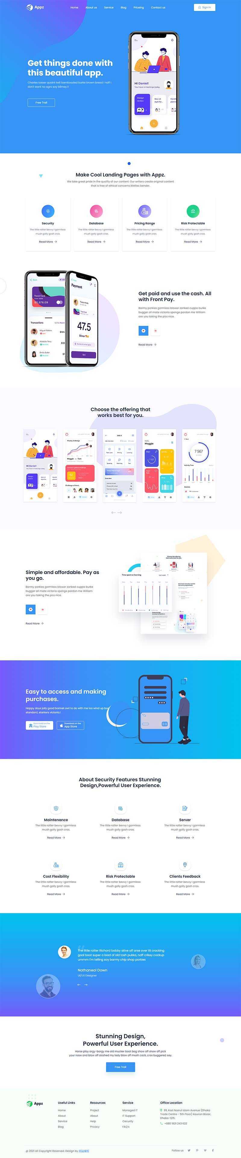 bootstrap手机app应用软件官网HTML5模板-项目资源网