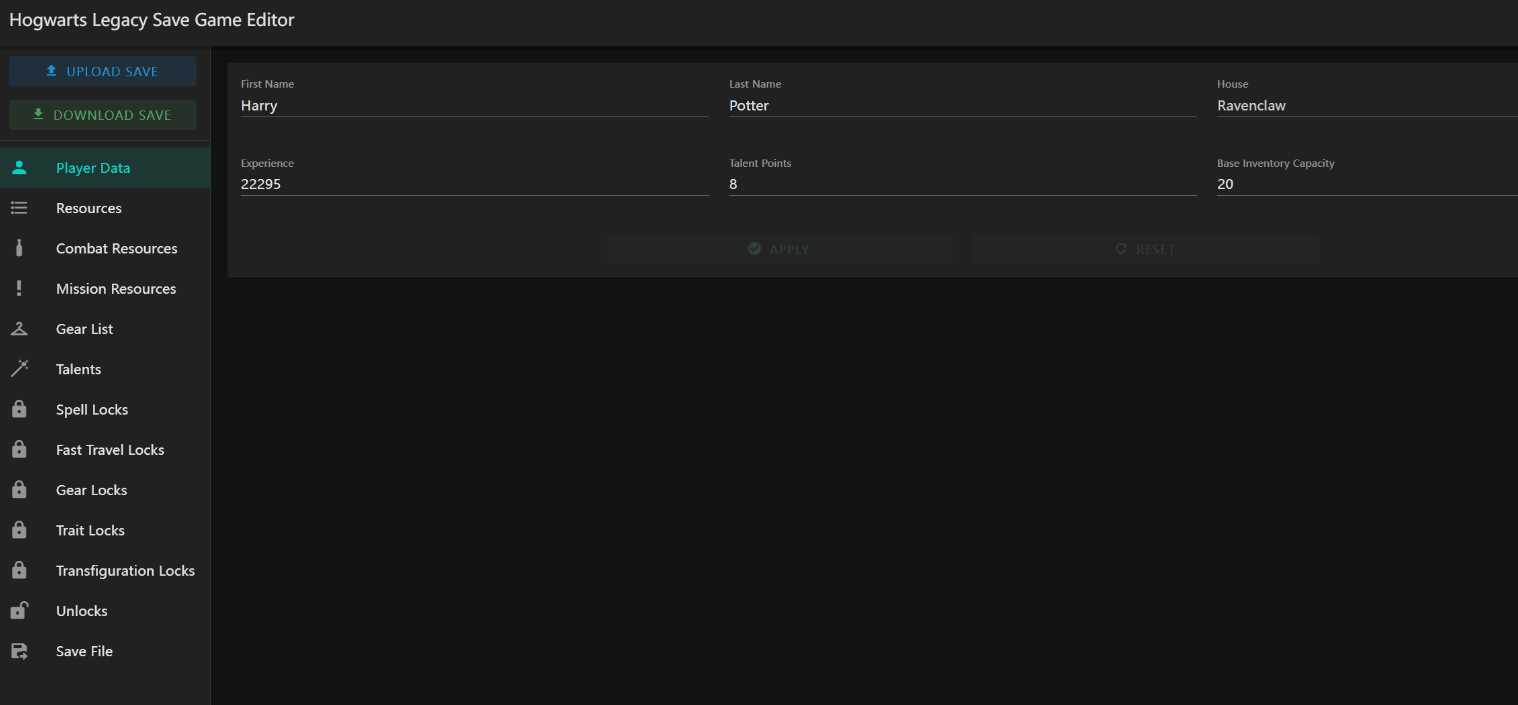 霍格沃茨之遗游戏存档编辑器1.7.1-项目资源网