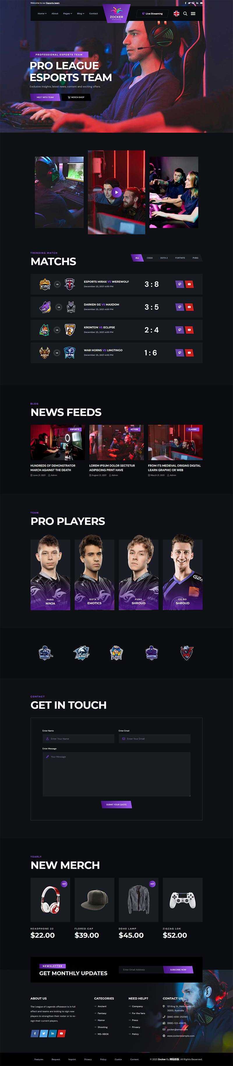 黑色响应式电子竞技游戏官网HTML模板-项目资源网