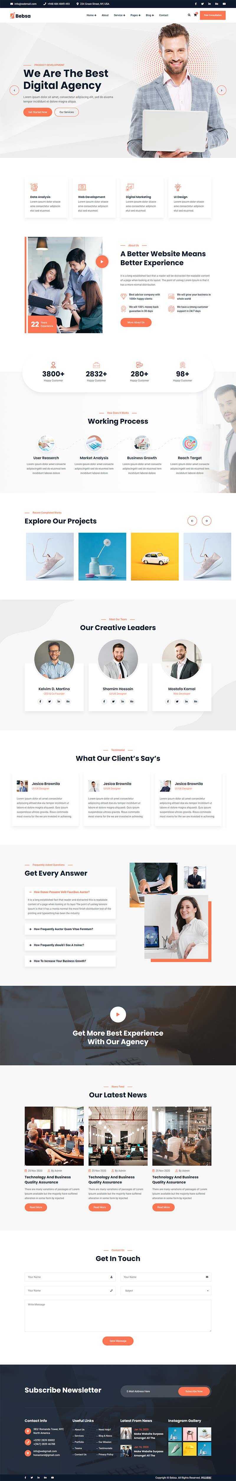 bootstrap4多用途的咨询公司业务展示html模板-项目资源网