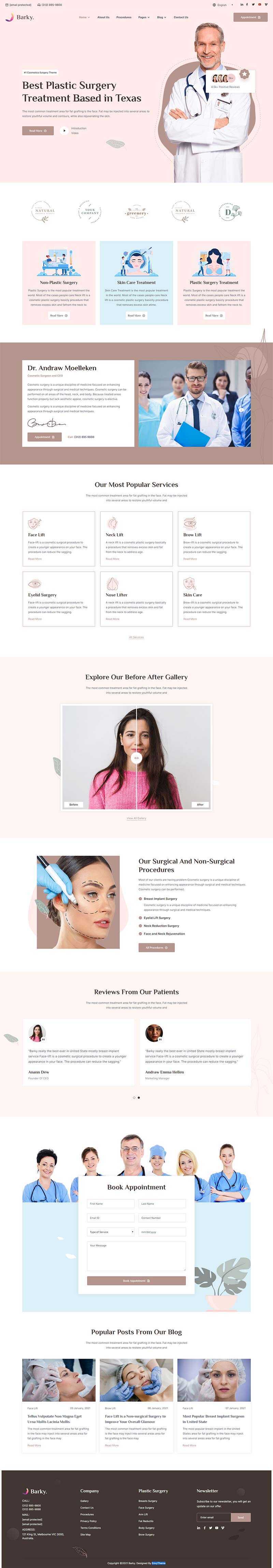 bootstrap粉红色美容整形医院官网HTML模板-项目资源网