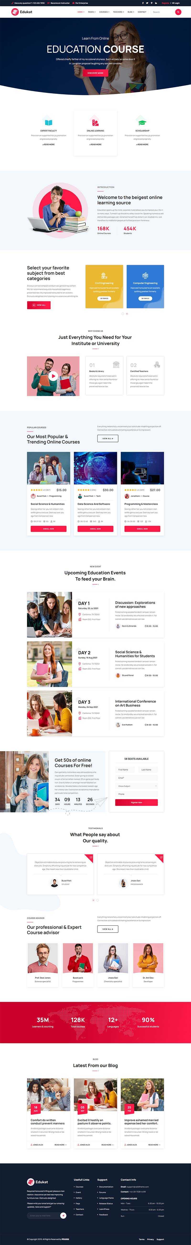 响应式教育课程培训学习类官网html模板-项目资源网