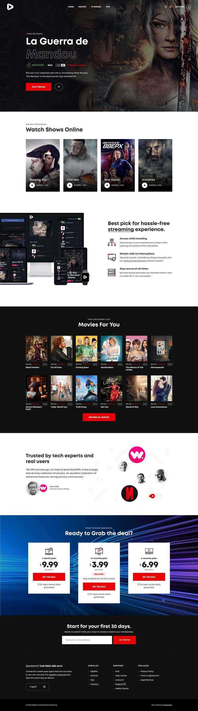 Bootstrap在线3D高清影院视频网页模板-项目资源网