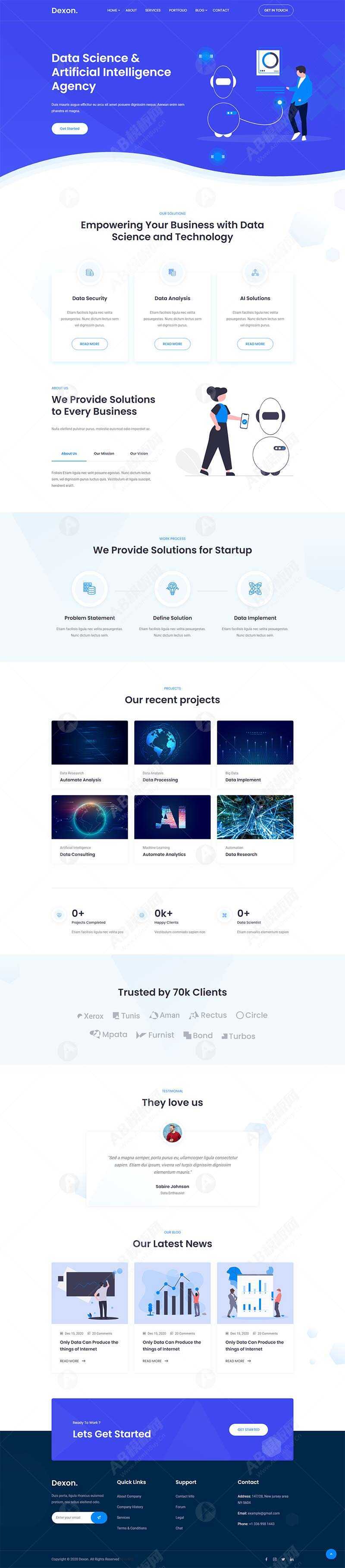 AI智能大数据分析公司网站html模板-项目资源网