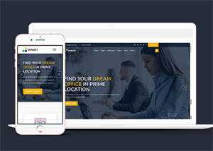 宽屏办公室租赁企业网站模板下载-项目资源网