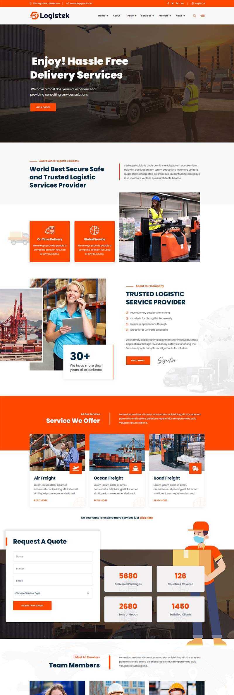 响应式物流运输快递企业网站html模板-项目资源网