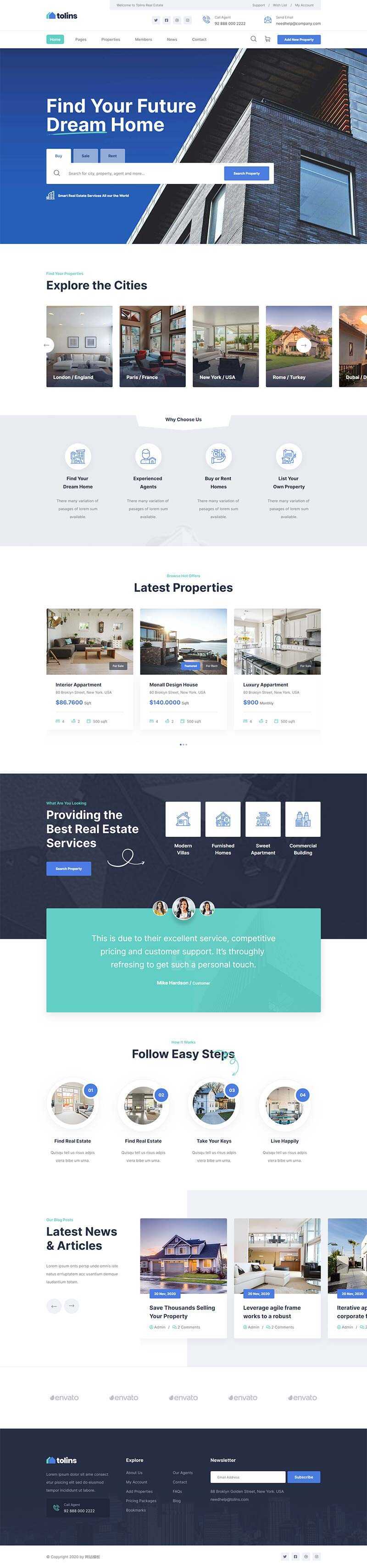 bootstrap二手房房地产业务销售网站HTML模板-项目资源网