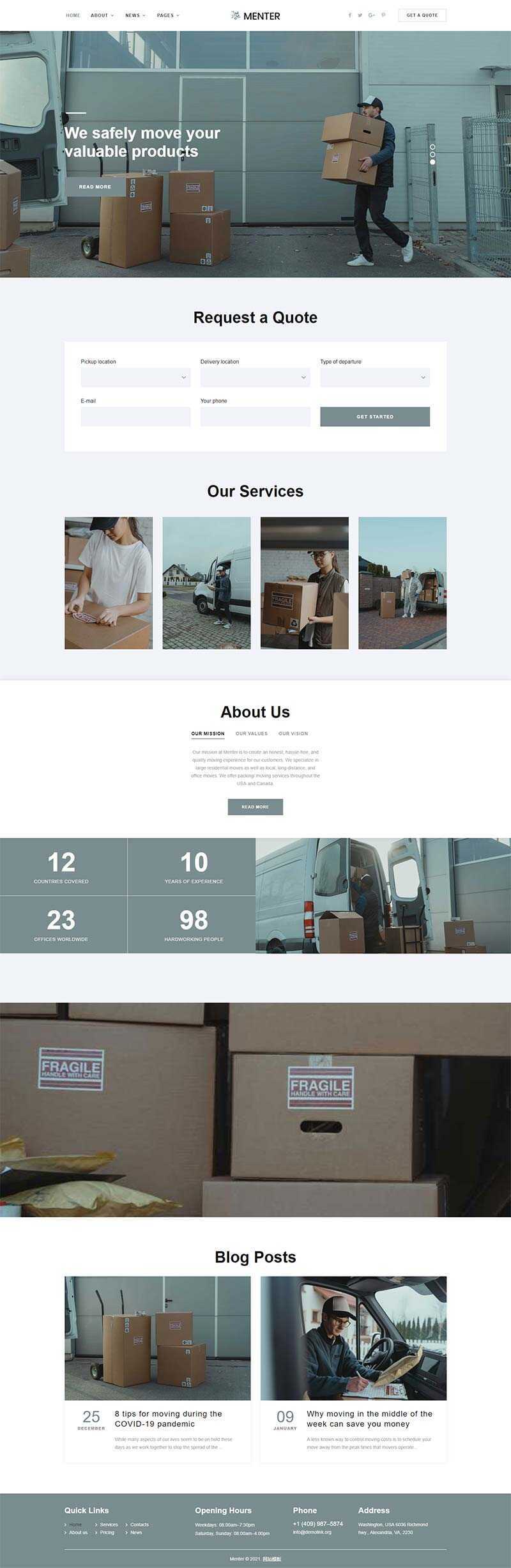 bootstrap响应式搬家快递公司网站html5模板-项目资源网