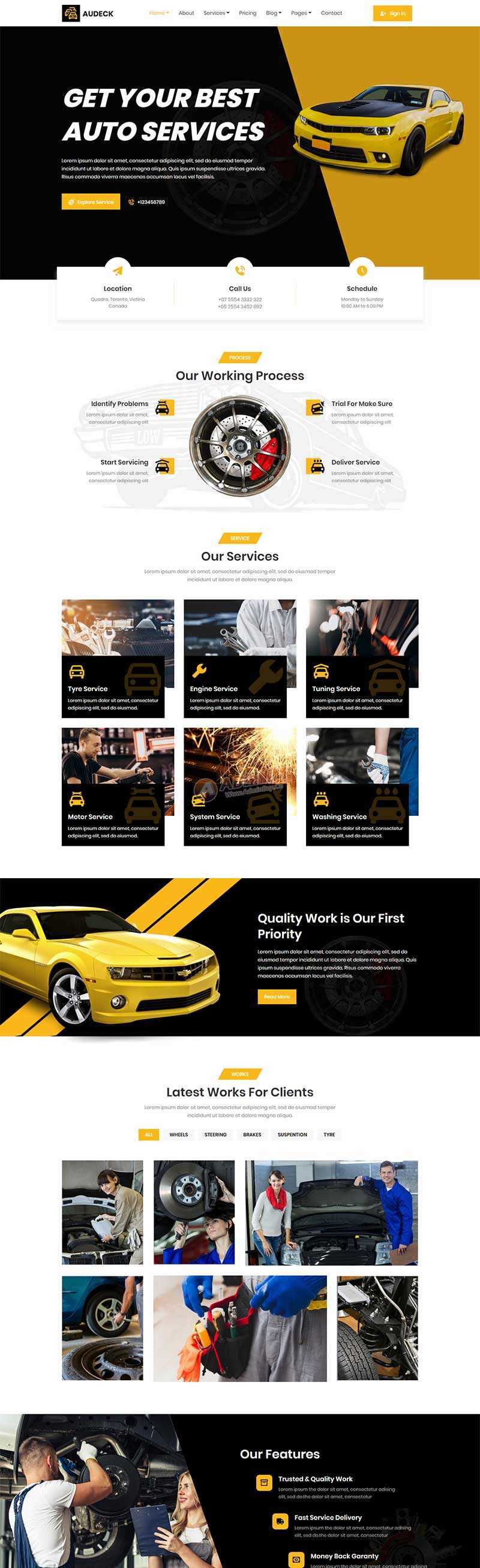 bootstrap响应式汽车改装维修公司官网html模板-项目资源网