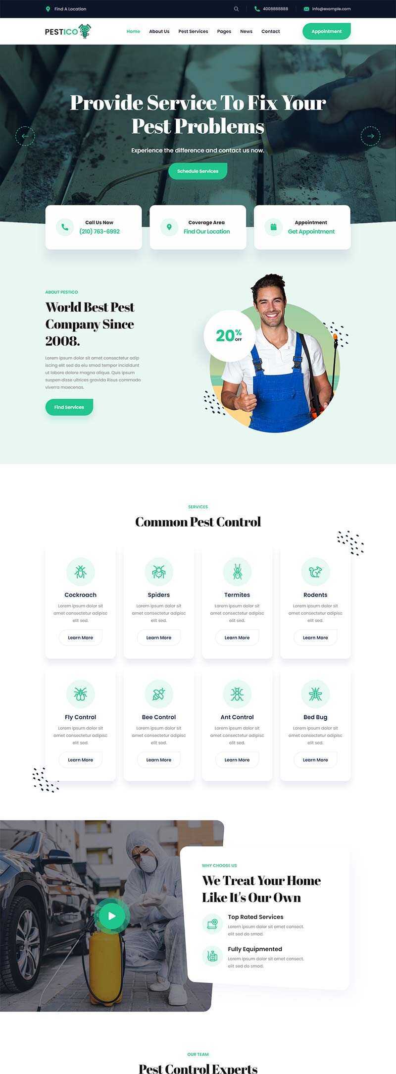 响应式害虫防治服务公司官网html模板-项目资源网