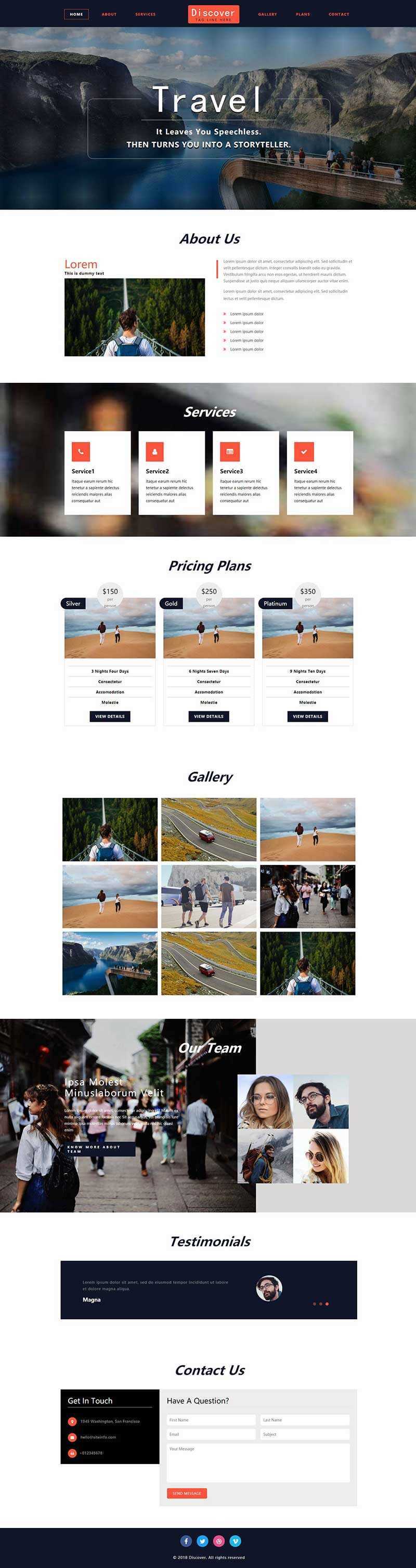 大气宽屏展示型旅游网页html模板-项目资源网