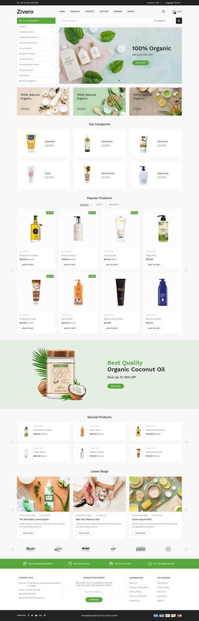 小清新洗护用品商城网页html模板-项目资源网