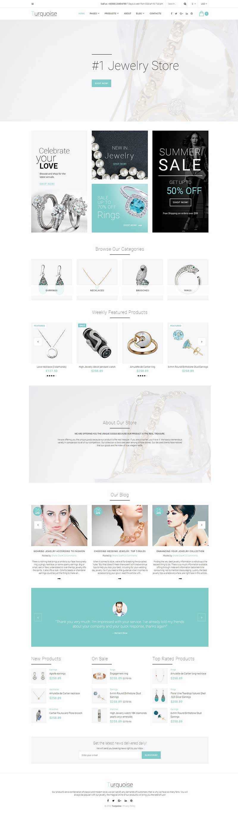 白色珠宝商城整站网页html模板-项目资源网