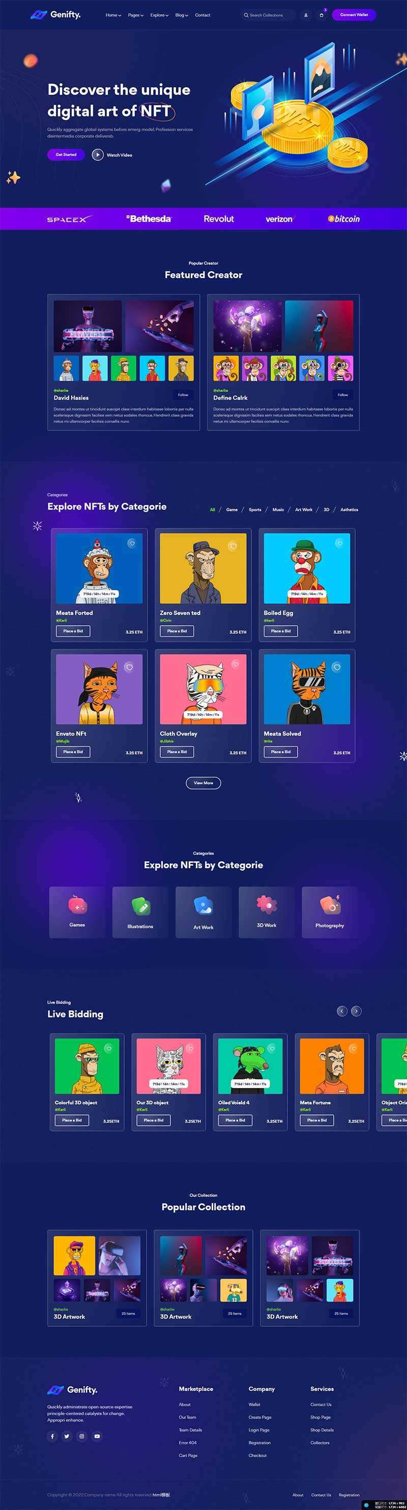 数字艺术设计服务公司网站html模板-项目资源网