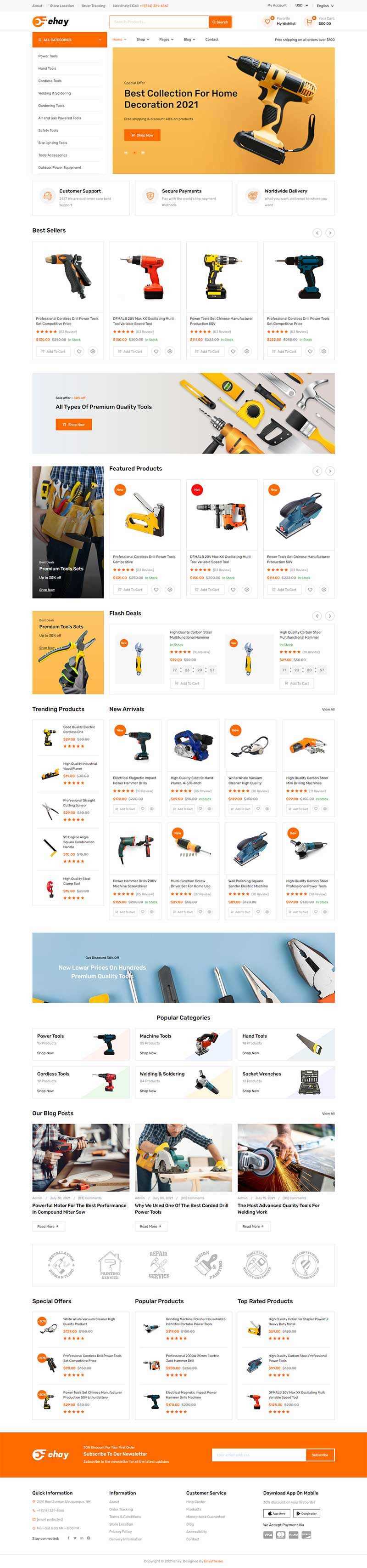 响应式橙色的家用电器商城html模板-项目资源网