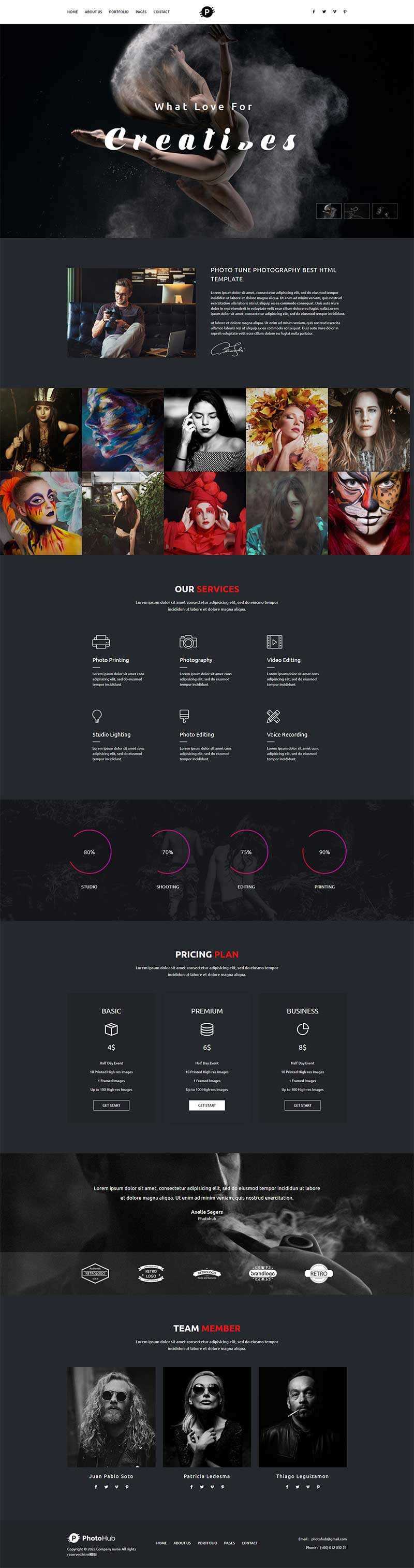 HTML5摄影俱乐部作品展示网站html模板-项目资源网