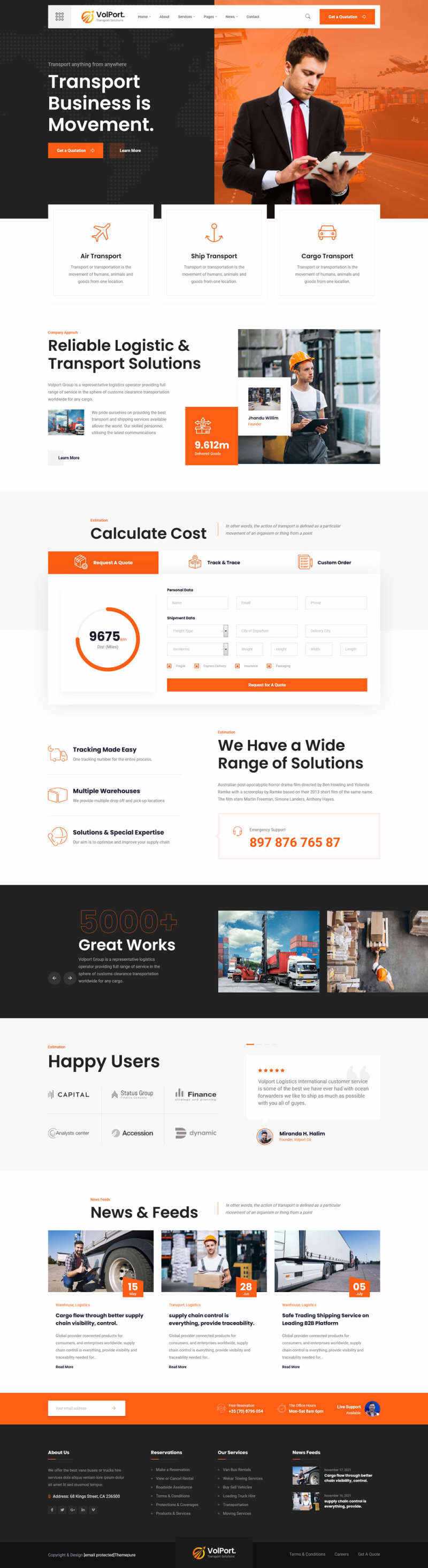 物流和运输企业官网HTML5模板-项目资源网