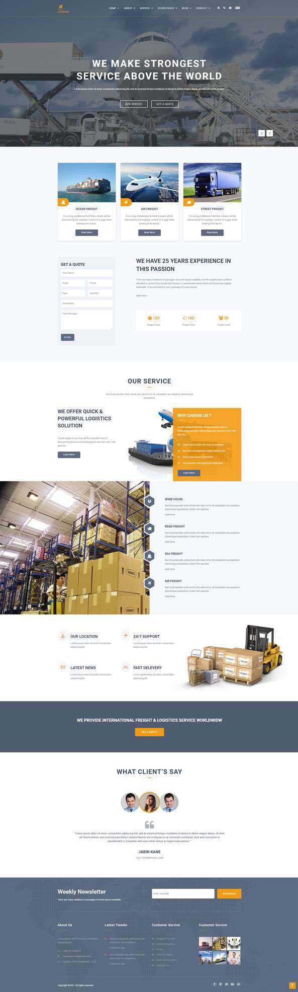 响应式运输物流网站html模板-项目资源网