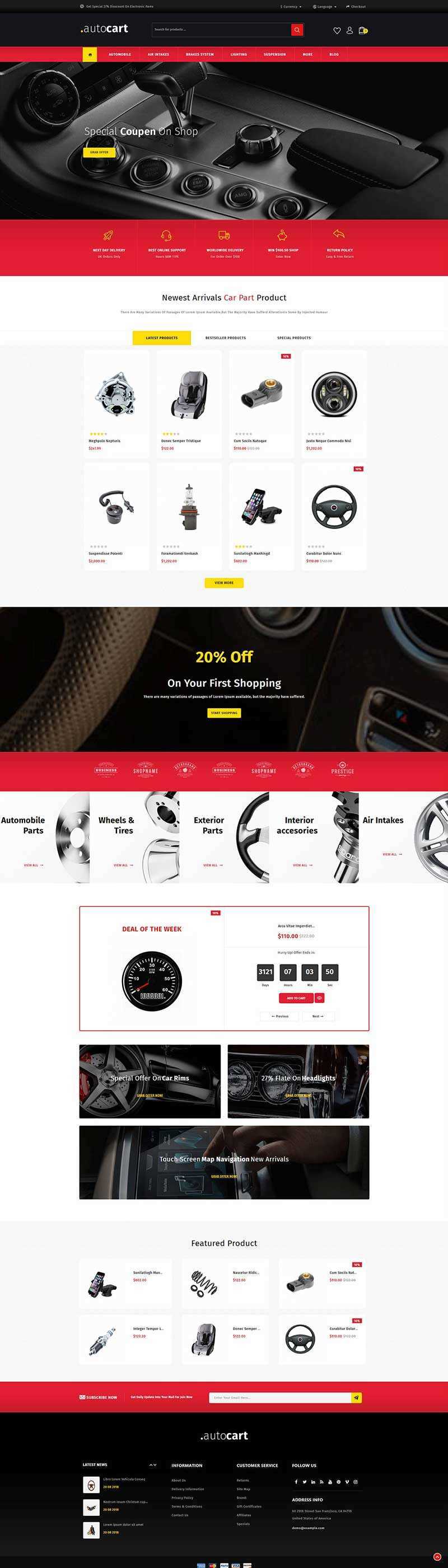 高端大气的汽车零件电商网站html模板-项目资源网