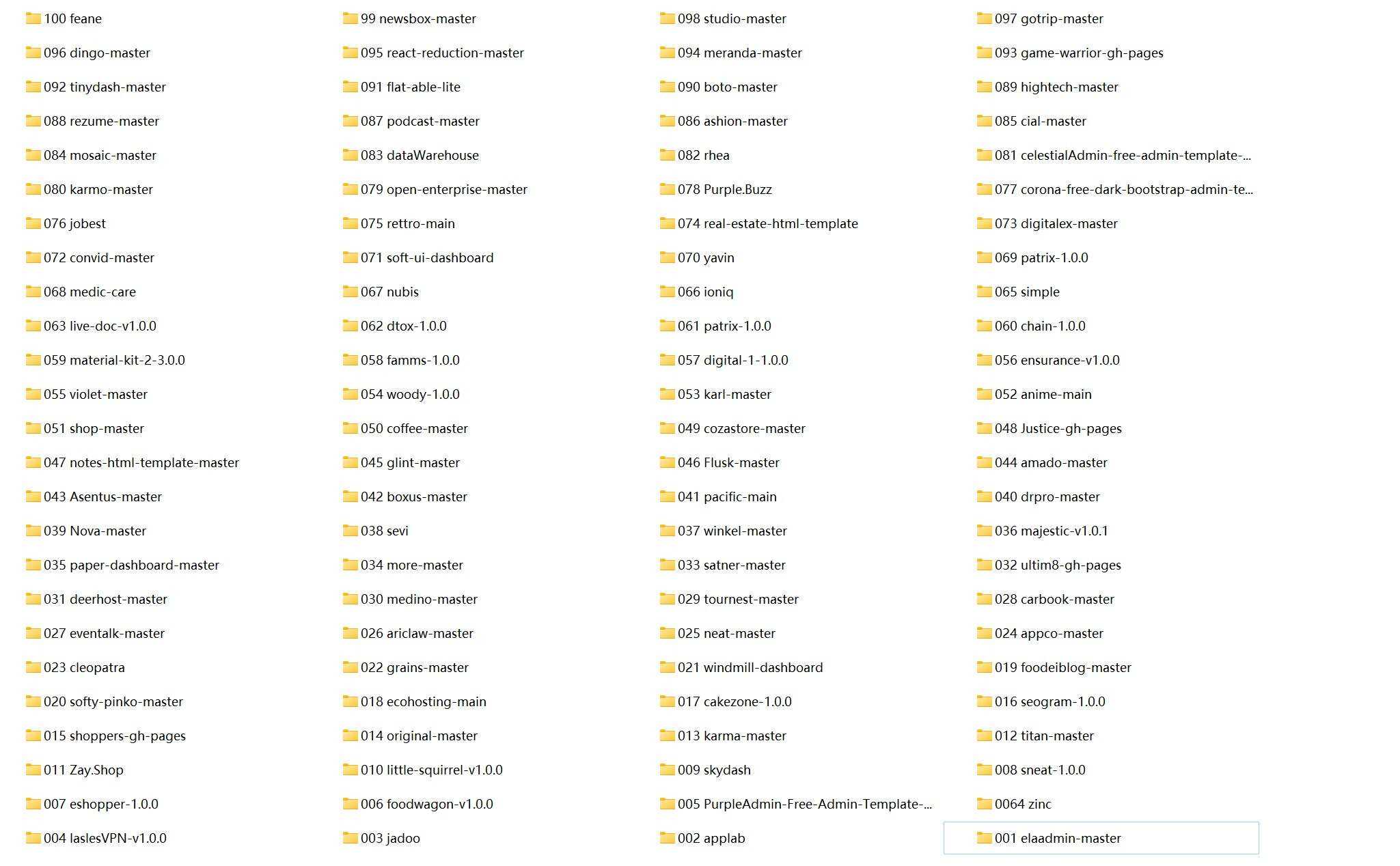 2022年新款100个HTML5模板 包含后台和各类型前端-项目资源网