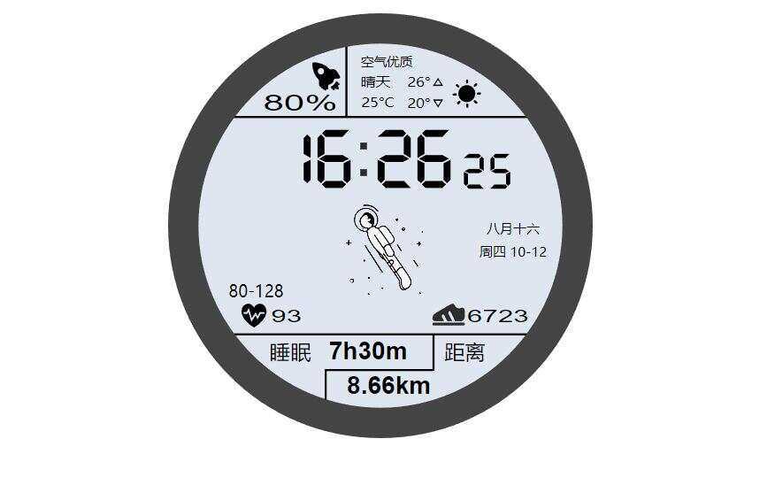 华为太空人表盘GT2HTML源码-项目资源网