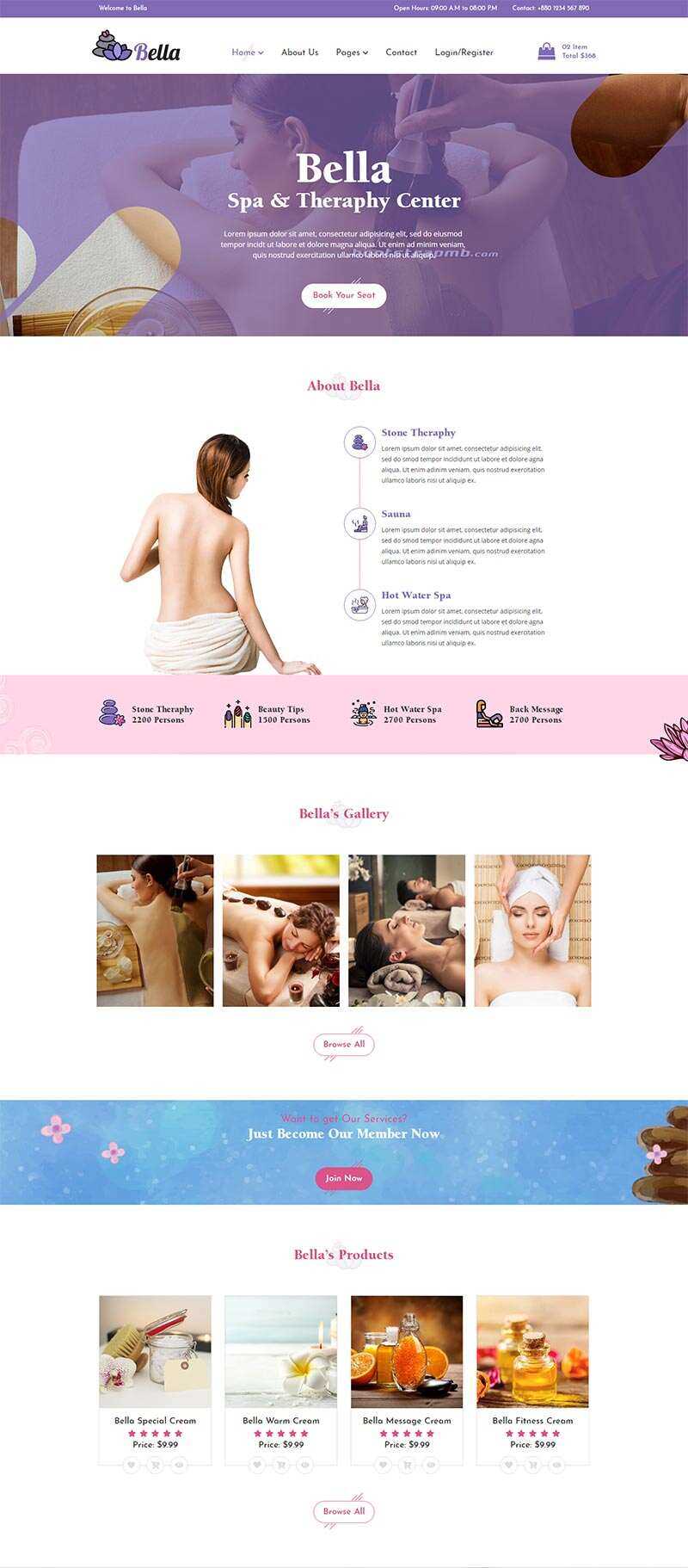 Bootstrap响应式Spa养生馆电商网站html模板-项目资源网