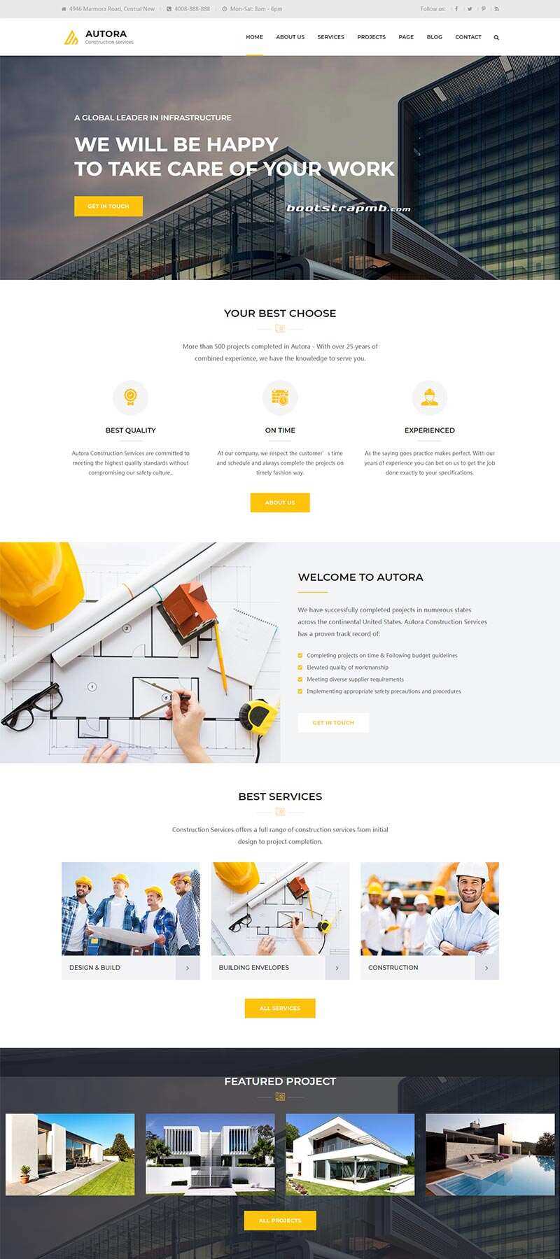 Bootstrap响应式的房地产建筑企业网站HTML模板-项目资源网