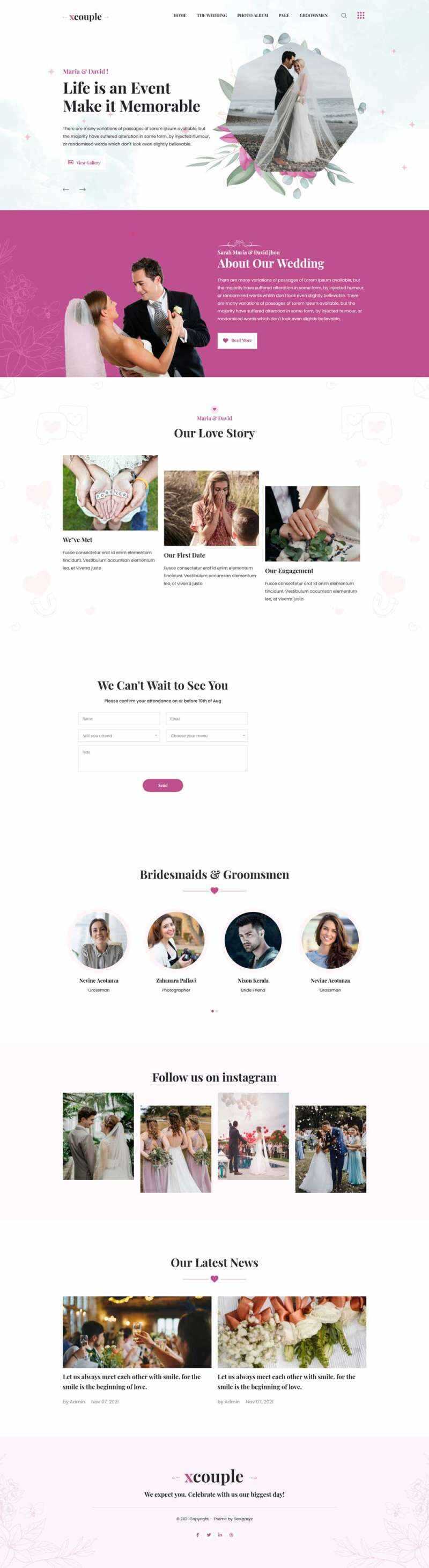 婚礼图片相册展示HTML模板-项目资源网