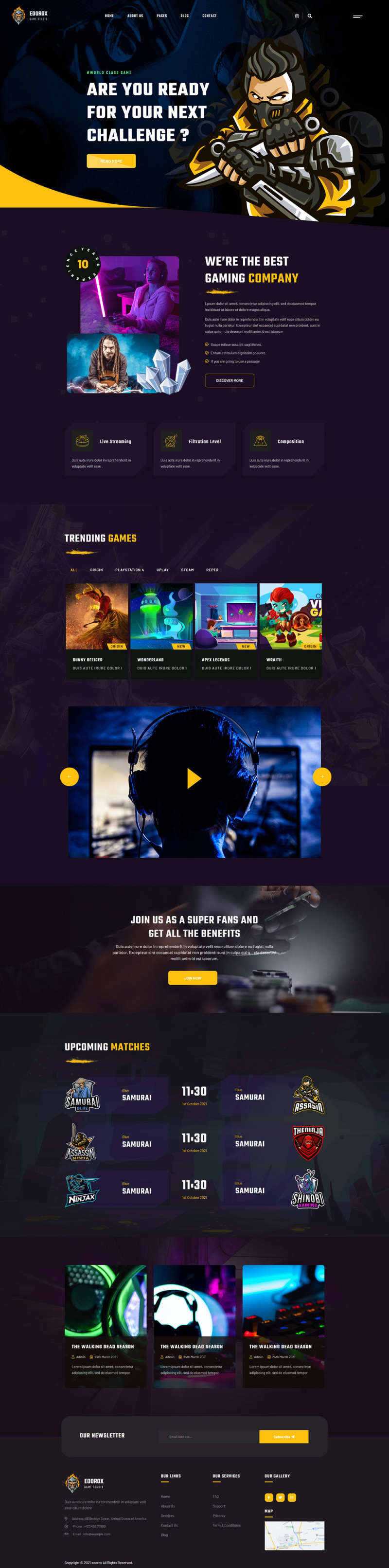 电子竞技游戏行业html5网站模板-项目资源网