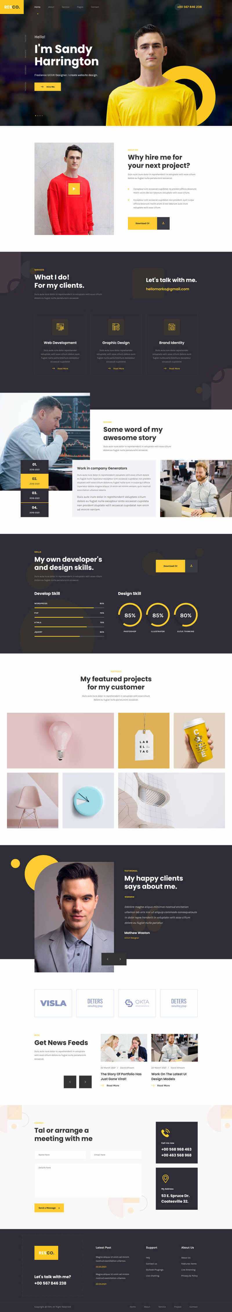 响应式个人简历介绍html5模板-项目资源网