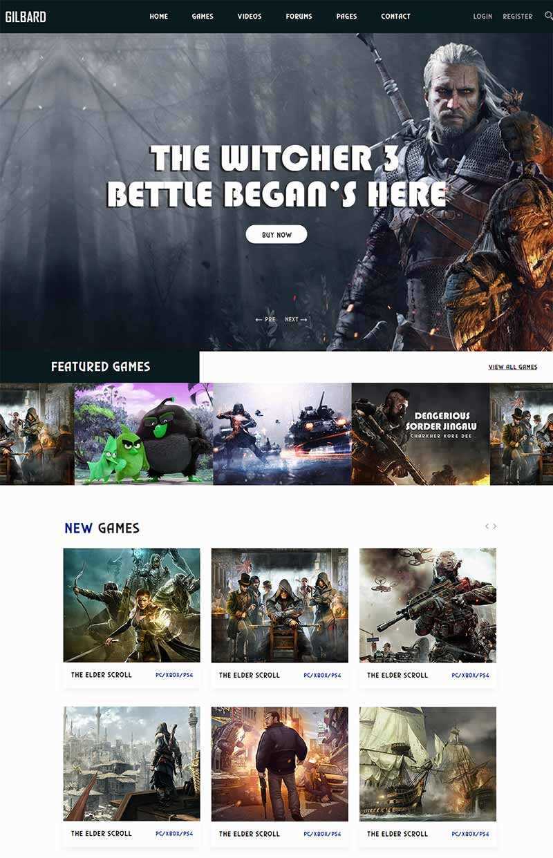 Bootstrap响应式游戏网站html模板-项目资源网