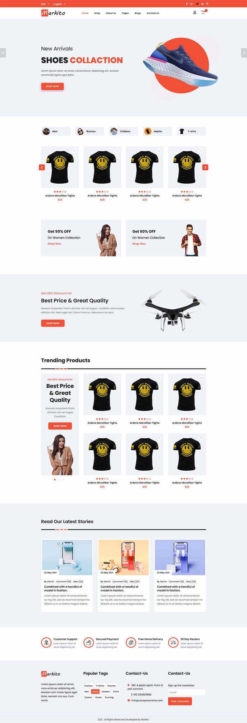 响应式多用途的生活类电商HTML模板-项目资源网