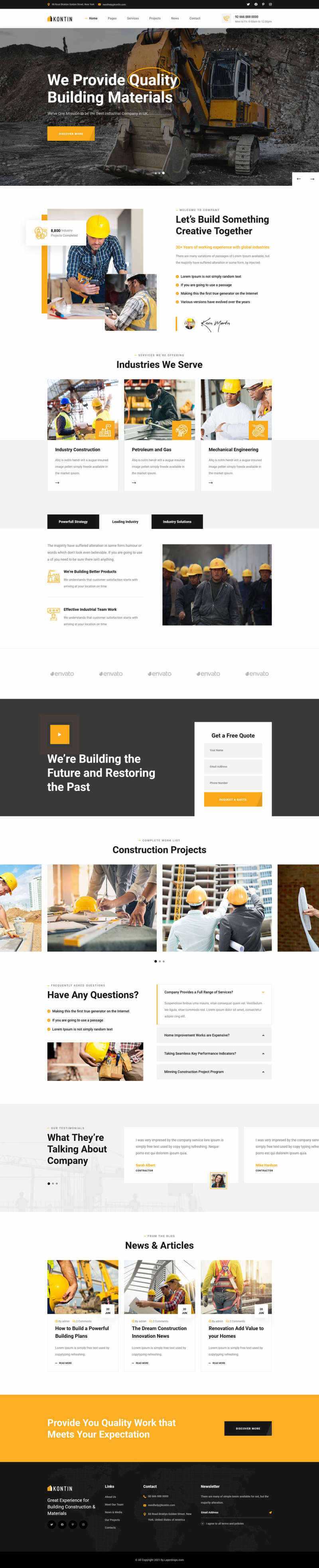 响应式工业、工厂和建筑业务公司网站html模板-项目资源网