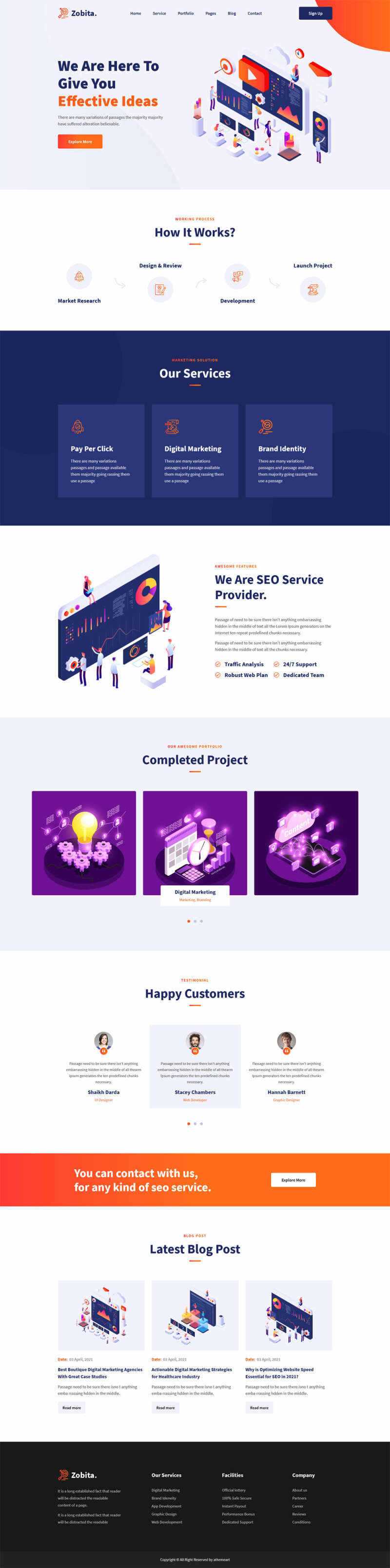 响应式数字营销网络公司HTML模板-项目资源网