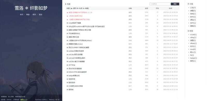 个人博客系统源码 雪落.溯雪Sxlog轻博客源码-项目资源网